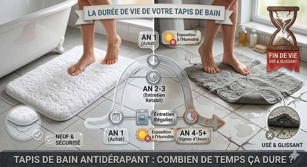Tapis de bain antidérapant : combien de temps ça dure ?
