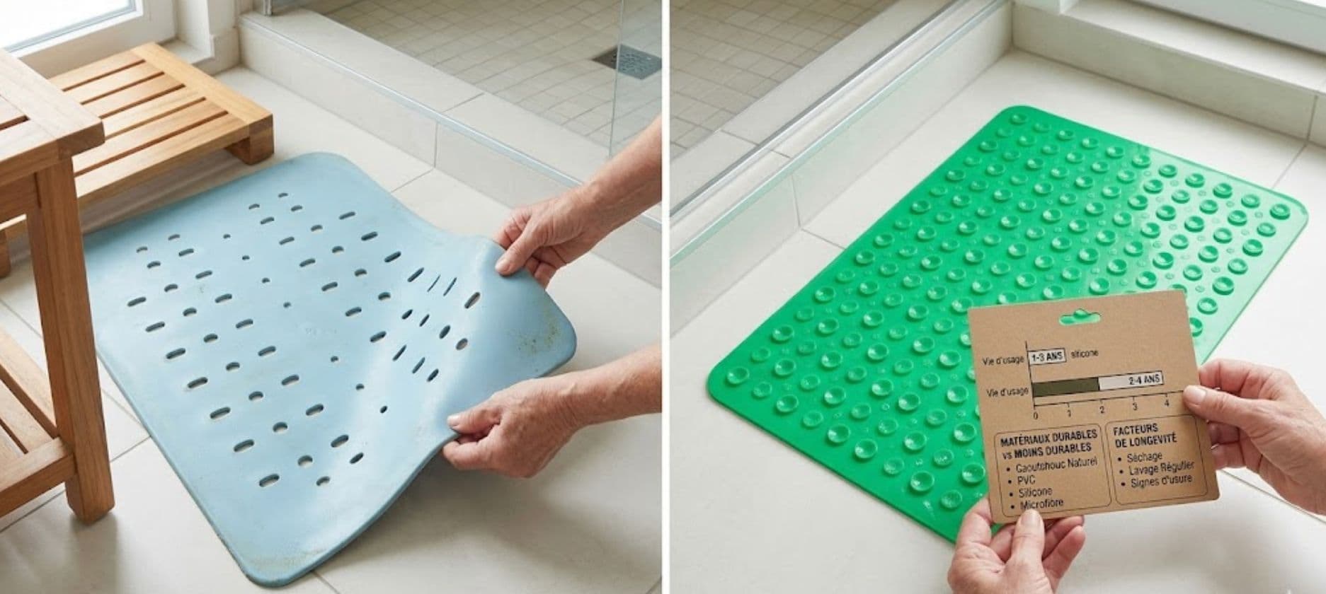 Tapis de bain antidérapant : combien de temps ça dure ?