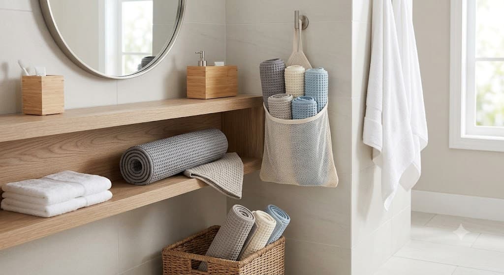 Tapis de bain antidérapant : comment bien le ranger ? Image