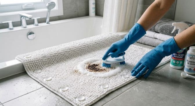 Tapis de bain antidérapant : comment enlever les taches tenaces ? Image