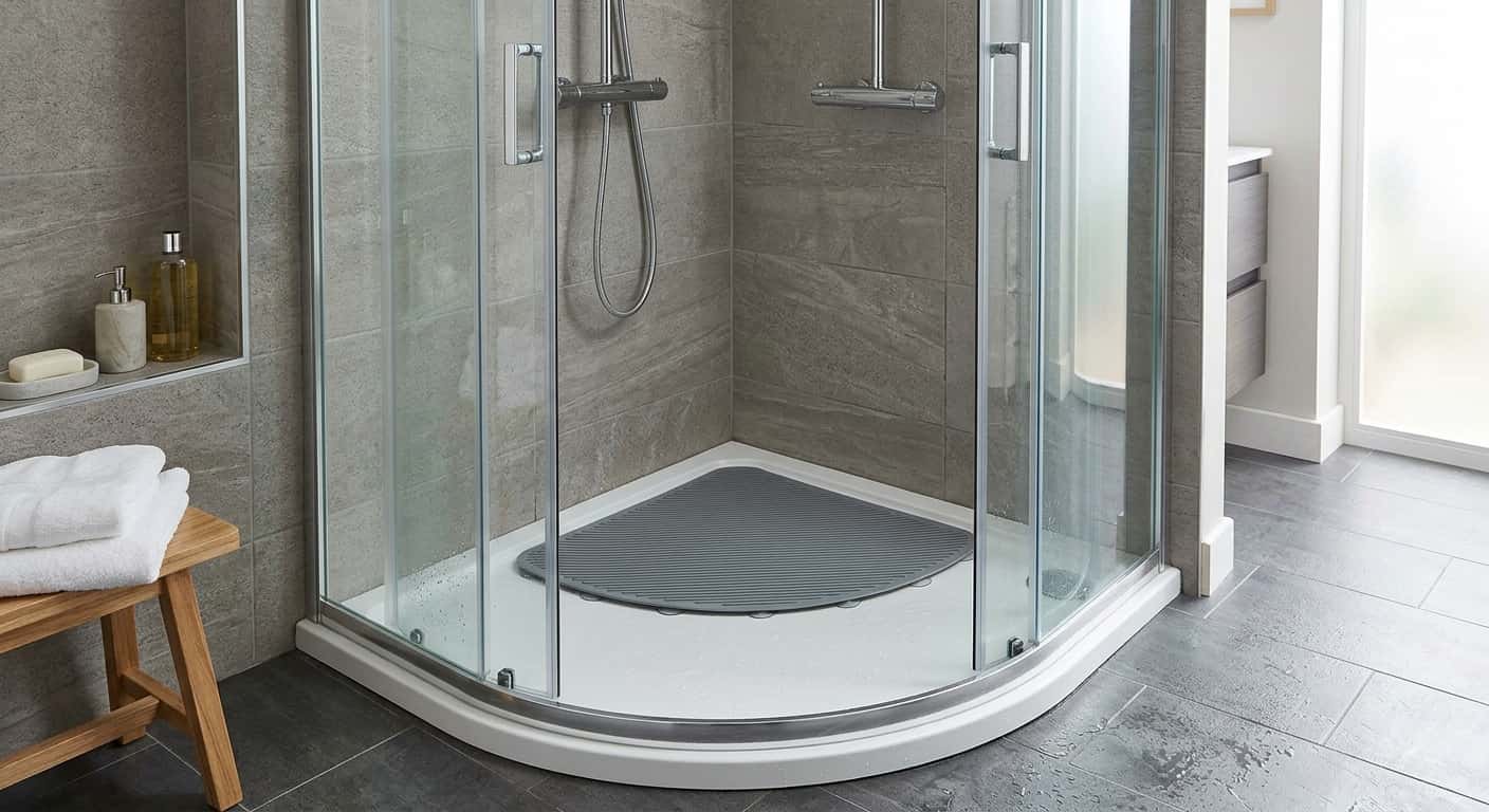 Tapis de douche antidérapant d'angle : comment choisir pour une douche quart de cercle ?