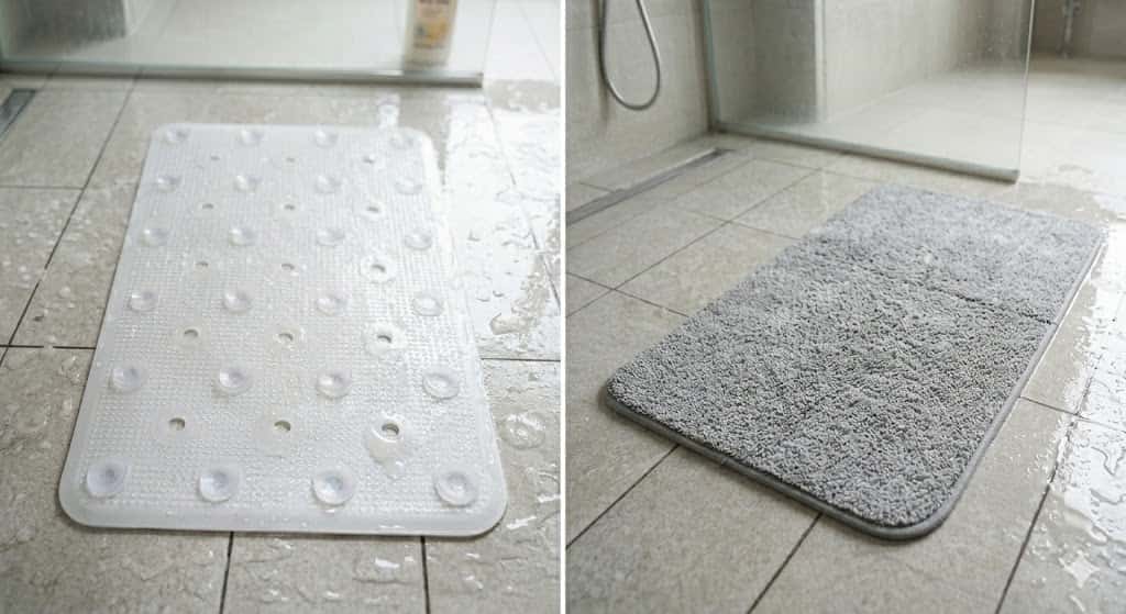 Tapis de douche antidérapant : ventouses ou sans ventouses ?