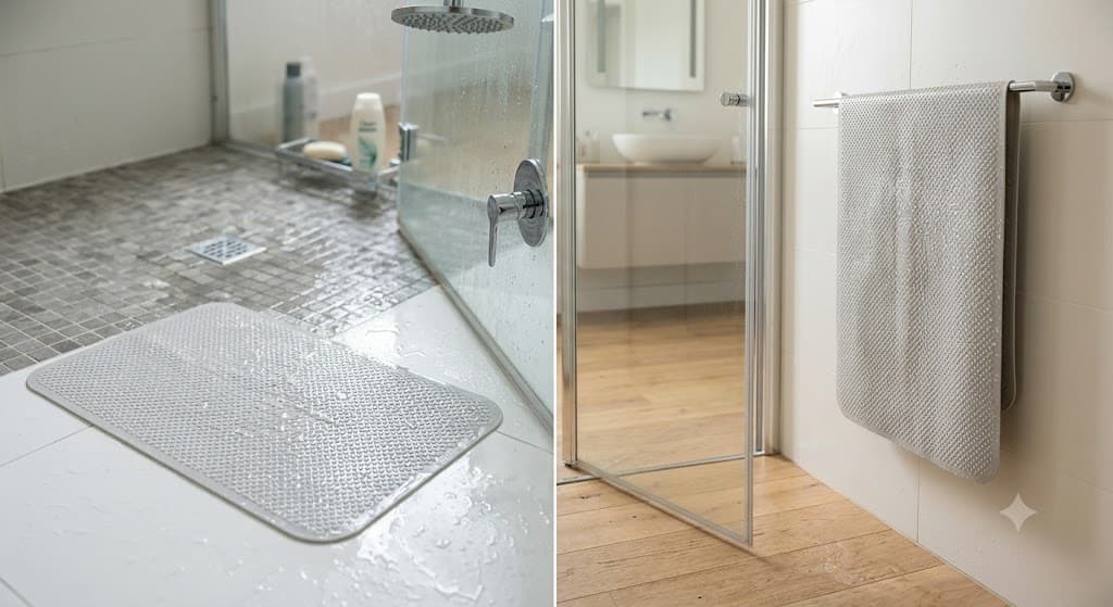 Tapis antidérapant : faut-il le laisser dans la douche ou le sortir ? Image