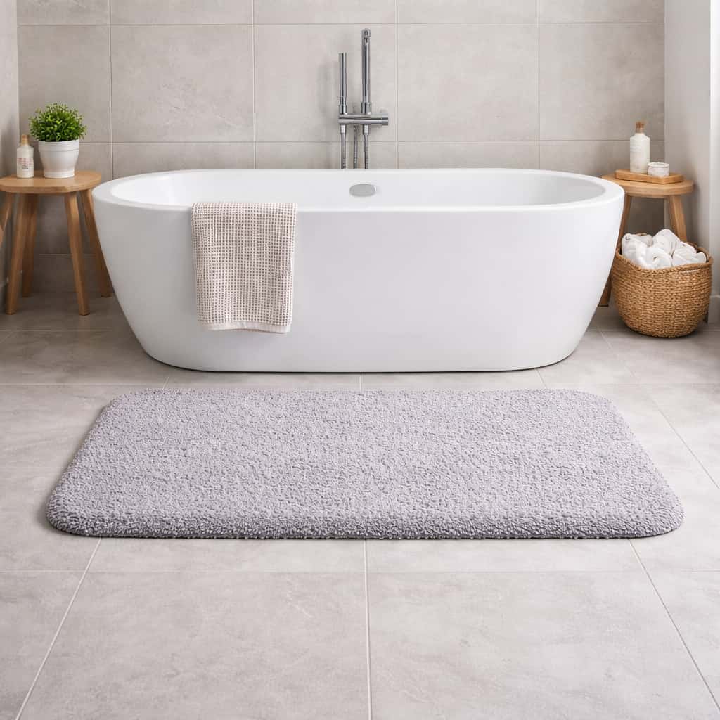 Grand Tapis de Bain Microfibre – Confort et Absorption Maximale