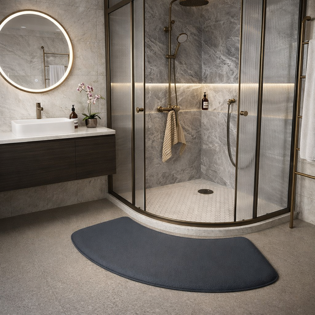 tapis rond de salle de bain